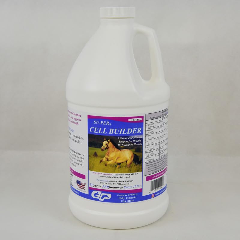 SU-PER Cell Builder Horse Supplement - Υψηλής Σιδήρου Βιταμίνη Ορυκτό Ιπποειδή Blood Builder Υγρό για τα άλογα απόδοσης - 1/2 Gallon