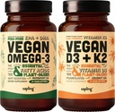 Vegan Omega 3 & Vegan Vitamin D3 + K2 Supplement Bundle - Φυτοβασισμένο DHA & EPA Λιπαρά Οξέα, 4000 IU Βιταμίνη D3 και 100mcg Βιταμίνη K2 ως Mk7
