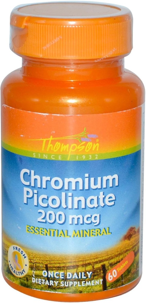 Thompson Chromium Picolinate, Δισκίο (Btl- Plastic) 200mcg 60ct