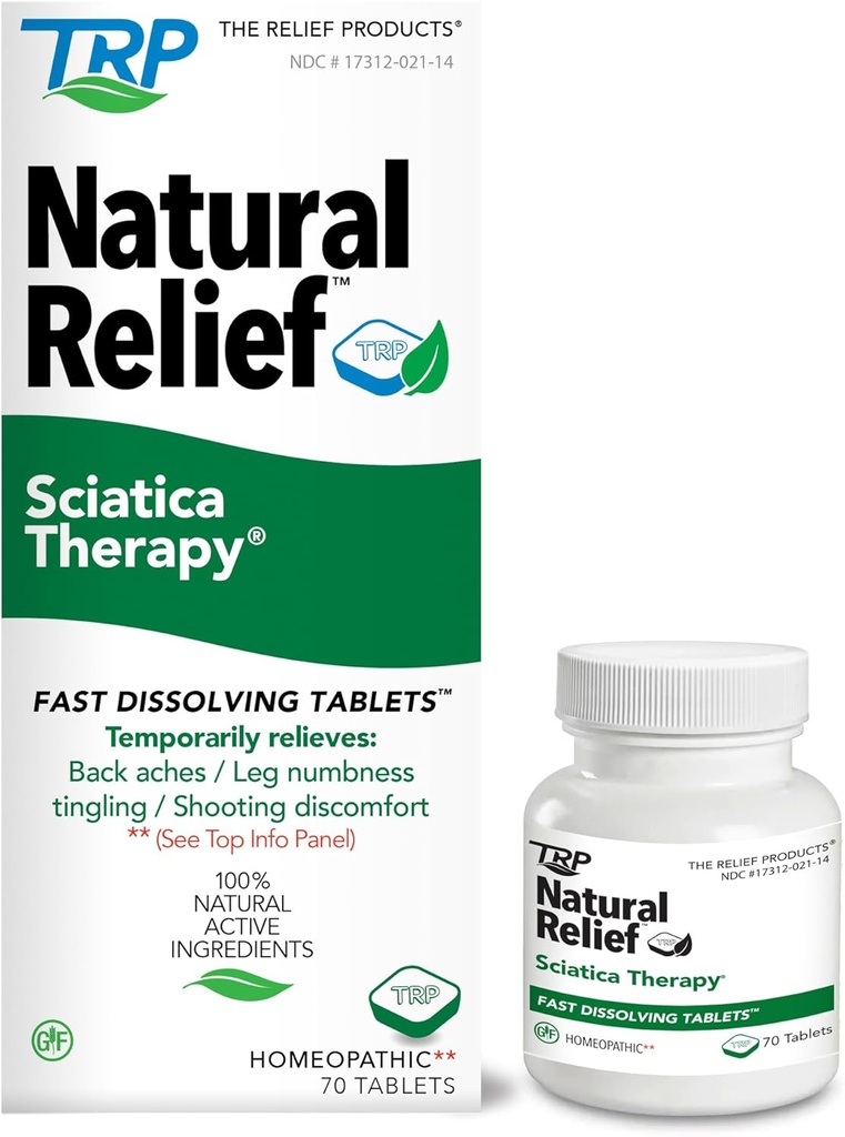 The Relief Products Sciatica Therapy Fast Dissolving Tablets - 100% φυσικά ενεργά συστατικά - 70 Count