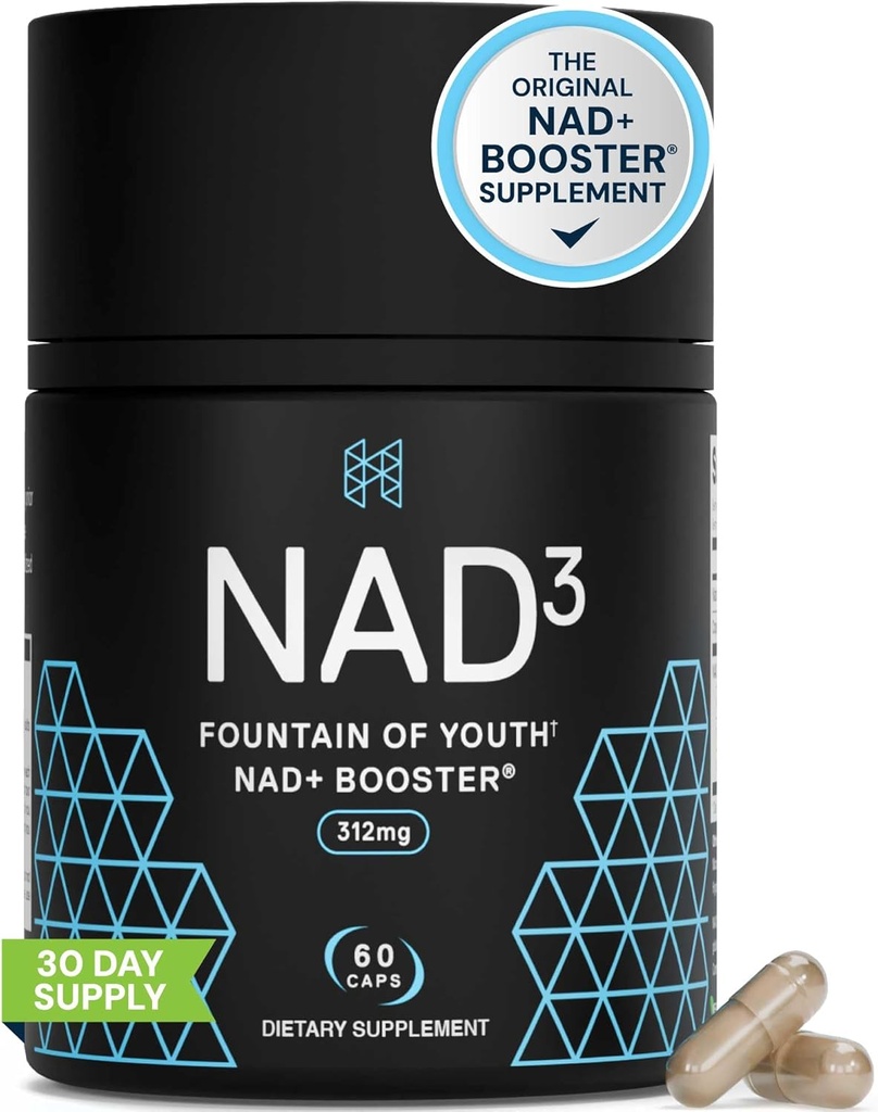 HPN NAD3 Clinical NAD+ Booster, Cellular Health & Natural Energy - Συμπλήρωμα NAD για υγιή γήρανση, Μεταβολική Υποστήριξη, NRF2 & Μακροζωία, Νικοτιναμίδη Ριμποζίδιο & NMN Εναλλακτική, 60ct, 30-Day Supply