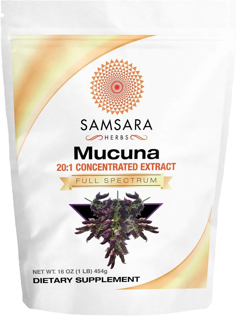 Samsara Herbs Mucuna Pruriens (16oz/454g) - εκχύλισμα σκόνης από φασόλια Velvet