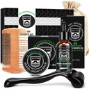 MALE GOD Beard Growth Kit, Beard Kit W/Beard Growth Oil, Beard Balm, Beard Comb, Massager για Spot/Patchy Beard, Χριστουγεννιάτικα δώρα για τους άνδρες