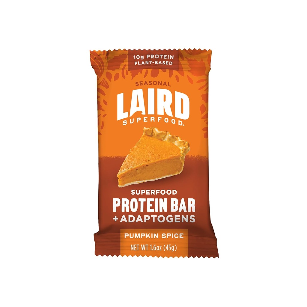 Laird Superfood Functional Protein Bars – Protein Bar αλλά καλύτερα με πραγματικά συστατικά, Λειτουργικά μανιτάρια 10g φυτικής πρωτεΐνης, 6g Fiber - μη GMO - κολοκύθα, 10 κόμης (πακέτο του 1)