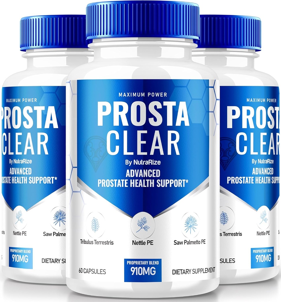 NutraRize (3 Pack) Prosta Clear - Premium συμπλήρωμα για την υποστήριξη Prostate Heath, Όλα τα φυσικά κάψουλες για την αποκατάσταση του ελέγχου και για τη συνολική υγεία, ProstaClear χάπια Κριτικές (180 κάψουλες)