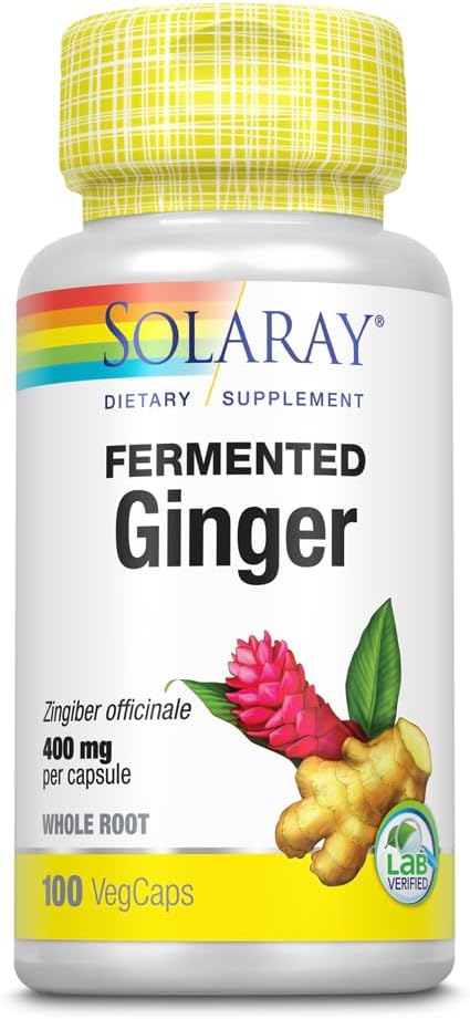 SOLARAY Fermented Ginger Root 400mg | 100 VegCaps