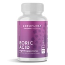 Seroflora Boric Acid Κολπικά Υποθετικά - Προάγει Κολπικό pH Ισορροπία και Odor Ελέγχου με USP Ιατρικού Βαθμού λεπτή σκόνη, Easy Dissolve, Made in USA -600 mg 60 Count