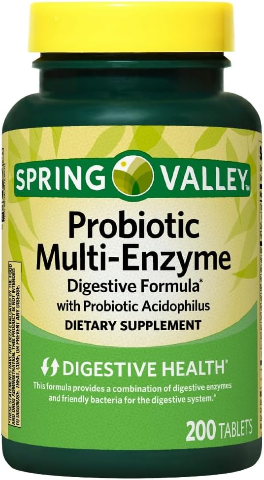 Ανοιξιάτικα Probiotic Valley Multi-Enzyme Digestive Formula Tablets, 200 Count