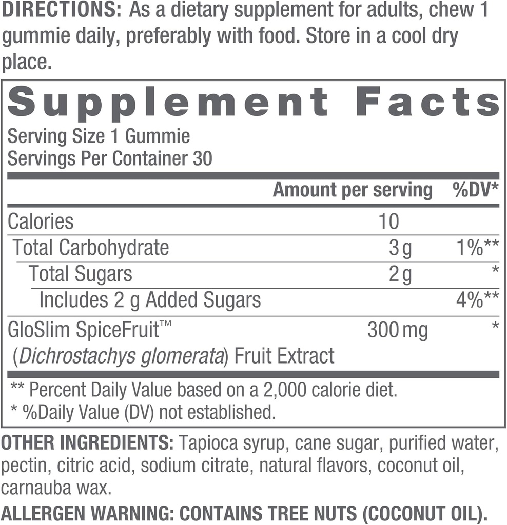 OMI Gloslim Spicefruit Gummies by Naomi Whittel - Κλινικά Ερευνημένα Δυτικής Αφρικής Spicefruit, Βιοενεργές Πολυφαινόλες - 30 Gummies, 30 Ημέρα προσφοράς