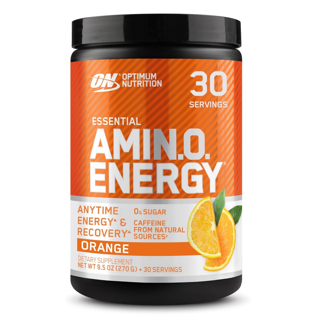 Optimum Nutrition Amino Energy - Προ προπόνηση με πράσινο τσάι, BCAA, Αμινοξέα, Κετοφιλικό, Πράσινο εκχύλισμα καφέ, Ενεργειακή σκόνη - Πορτοκαλί Cooler, 30 εξυπηρετήσεις (Packaging May Vary)