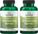 Swanson Full Spectrum Schizandra μούρες - Βότανο συμπλήρωμα που προωθεί το στρες Υποστήριξη & ηπατική υγεία - Βοηθά εύκολο σώμα και μυαλό w/Φυσικά συστατικά - (90 κάψουλες, 525mg έκαστο) (2 Pack)