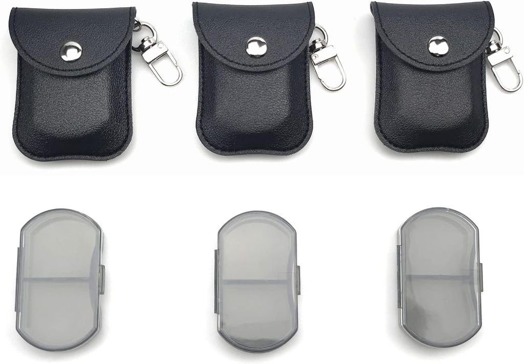 VOFOON 3 Pack Μικρός διοργανωτής χαπιών, ταξιδιωτικό κουτί χαπιών για την τσάντα, Keychain Hill Holder, Pocket Hill Container, 2 φορές την ημέρα καθημερινή φορητή ιατρική περίπτωση βιταμίνης, Fish Oil Box, συμπλήρωμα κουτί