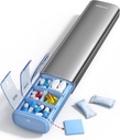 Vaydeer 7 Day Weekly Pill Organizer (Υποστήριξη 2 φορές την ημέρα), Metal Travel Pill Case, Μεγάλη Χωρητικότητα Daily χαριτωμένο κουτί χάπια για συμπληρώματα, χάπια, βιταμίνες και φαρμακευτική αγωγή (Gray)