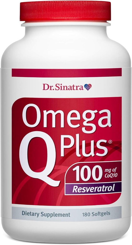Δρ Sinatra Omega Q Plus 100 ρεσβερατρόλη – Omega-3 συμπλήρωμα υποστηρίζει την υγεία της καρδιάς και παρέχει αντιοξειδωτική δύναμη με 100mg CoQ10 και ρεσβερατρόλη (180 softgels)
