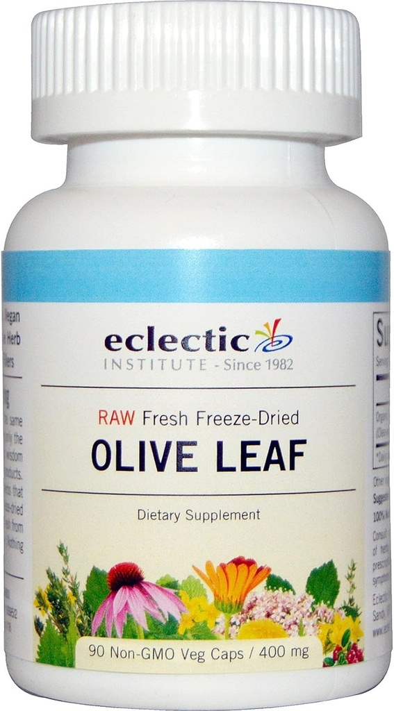 Eclectic Institute Non-GMO Olive Leaf | Immune Support | 90 CT (400 mg)