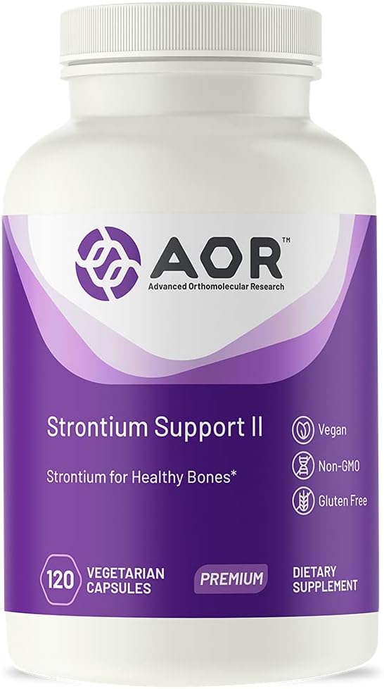 AOR, Strontium Support II, Mineral Support for Bone Health, Vegan, Non-GMO (120 Caps)