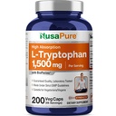 NusaPure L-Tryptophan 1500mg 200 Χορτοφαγικά Καπάκια (Non-GMO, Vegan) Βιοπερίνη