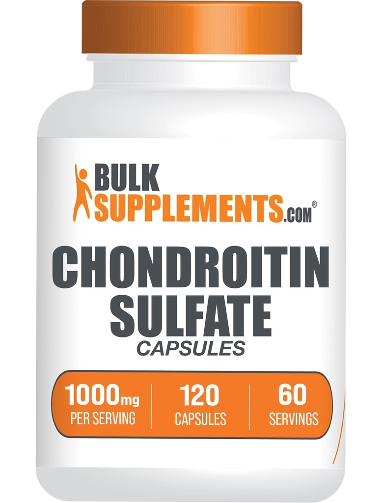 BulkSupplements.com Chondroitin Sulfate Κάψουλες - Συμπλήρωμα διατροφής, Chondroitin Sulfate 1000 mg - Χωρίς γλουτένη, 2 κάψουλες ανά υπηρεσία, 120 Count (Pack of 1)