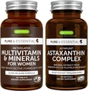 Multivitamin & Minerals for Women + Astaxanthin Complex Vegan Bundle, Sustained Release Advanced Multivitamin with Iron + Natural 4 mg H. Pluvialis Astaxanthin, by Igennus