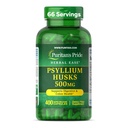 Puritan's Pride Herbal Ease® Psyllium Husks 500mg, Συμπλήρωμα Διατροφής για την υποστήριξη της πυγμής, του παχέος εντέρου και της καρδιάς, ημερήσιες κάψουλες ινών, προμήθεια 2 μηνών, 400 κάψουλες ταχείας απελευθέρωσης