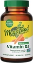 MegaFood Vitamin D3 1000 IU (25 mcg) - Βιταμίνη D συμπληρώματα με πραγματικό φαγητό, ανοσοποιητική υποστήριξη, υποστηρίζει οστά, δόντια & μύες, χορτοφάγους, χωρίς γλουτένη, μη GMO, Kosher – 90 δισκία, 90 σερβιρίσματα
