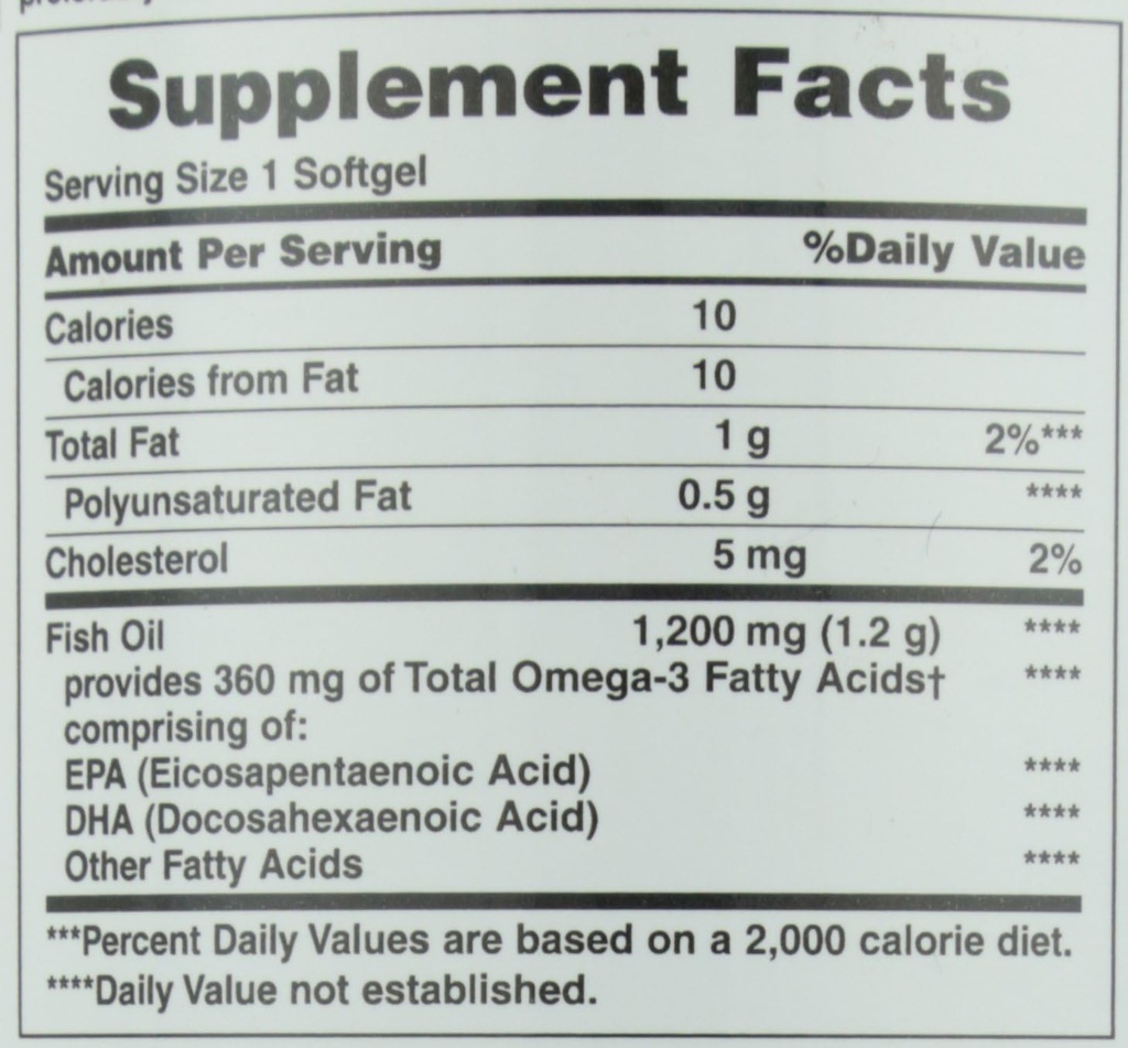 Nature's Bounty Fish Oil, υποστηρίζει την υγεία της καρδιάς, 1200 Mg, ταχεία απελευθέρωση Softgels, 200 Ct (πακέτο του 2)