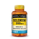 Mason Natural Selenium 200 mcg - Συμπλήρωμα αντιοξειδωτικών για την Ανοσολογική Υποστήριξη & Υγεία του προστάτη, Ουσιαστικό Ορυκτό Ίχνη, 60 δισκία