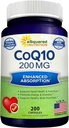 aSquared Nutrition CoQ10 (200 κάψουλες και 200mg) - Υψηλή απορρόφηση Vegan CO Q-10 σκόνη - Ένζυμο Ubiquinone συμπληρώματα χάπια, Extra Antioxidant Coenzyme Q10 βιταμίνη, Coq 10 Alernative to Softgels