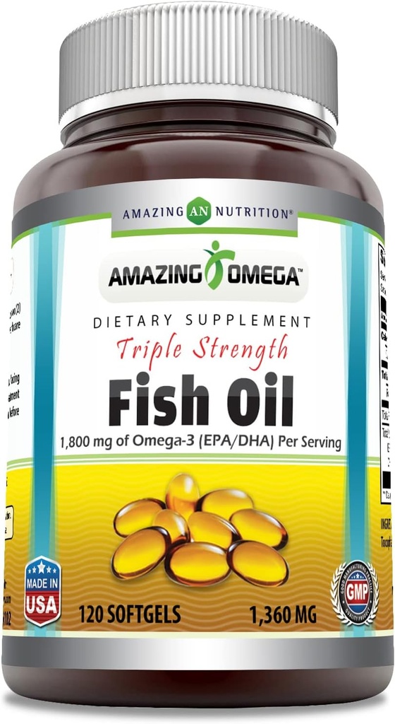 Amazing Omega Triple Strength Fish Oil (Omega-3, EPA/DHA) Συμπλήρωμα 
