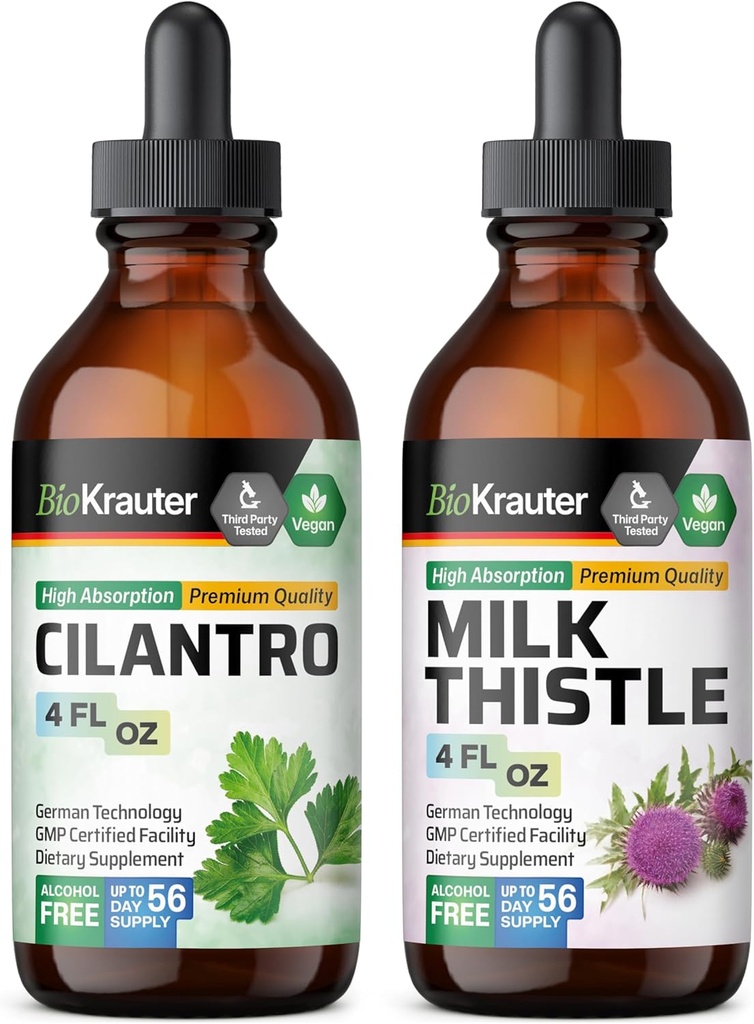 BIO KRAUTER Cilantro Βάμμα 4 Fl. Oz. & Milk Thittle Tincture 4 Fl. Oz.