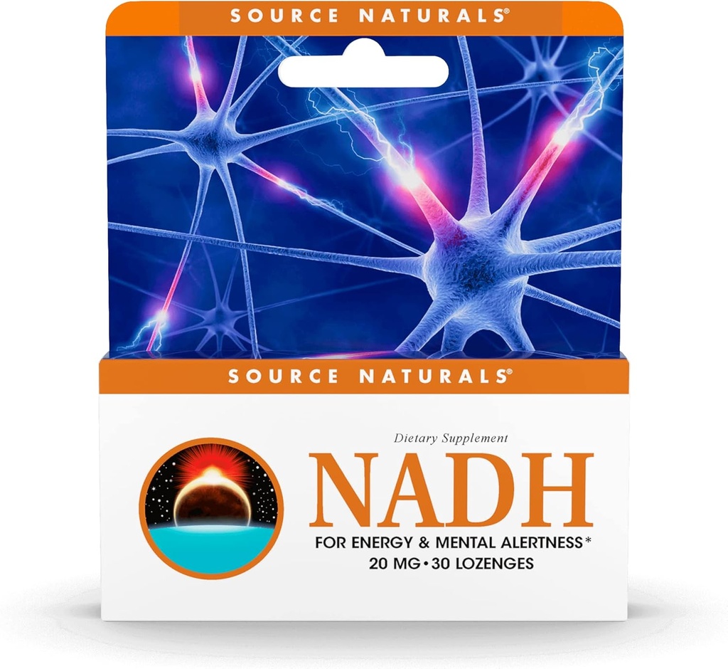Source Naturals NADH 20mg, Ενισχύστε την ενέργεια και τη διανοητική εγρήγορση* - 30 Lozenges