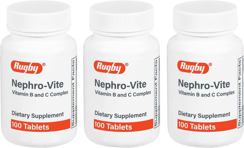 Ruγκμπι Nephro-Vite Vitamin B and C Complex Tablets - Συμπλήρωμα διατροφής - 100 Count (3 Pack)