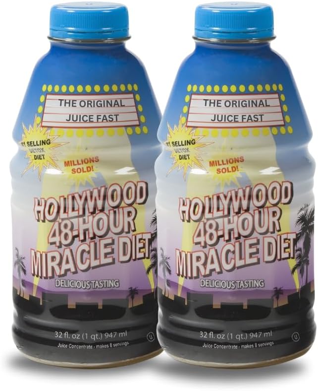 Hollywood Diet - 48-Hour Θαύμα χυμό φρούτων καθαρισμού διατροφής 2-πακέτο, Detox καθαρισμού για απώλεια βάρους & Αναζωογόνηση, αντικατάσταση τροφίμων, γρήγορης δράσης διατροφή, απώλεια βάρους ποτό, 32 Fl. Oz.