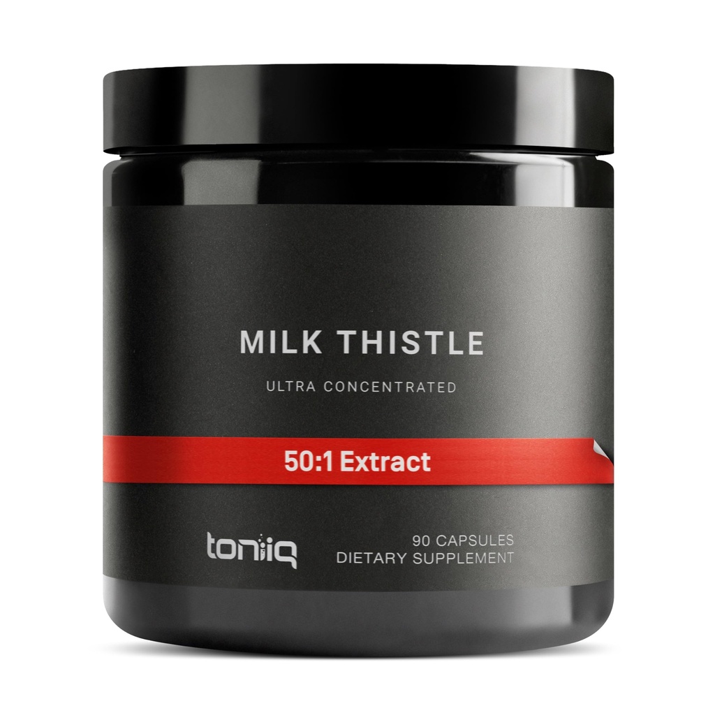 Thittle γάλακτος Toniiq - Ultra High Potency 50:1 Extract with 80% Silymarin - Εξαιρετικά συμπυκνωμένο - Εργαστήριο Τρίτου Μέρους Δοκιμασμένο - 90 Κάψουλες