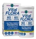 Vital Planet - Vital Flora Ultra Daily Probiotic 60 Billion CFU, 60 Diverse Strains, 7 Organic Prebiotics, Immune Support, Digestive Health Ράφι Σταθερά Προβιοτικά για γυναίκες και άνδρες 60 Κάψουλες