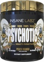 Insane Labz Psychotic Gold, υψηλής διεγερτικής πριν από την προπόνηση σκόνη, ακραία διαρκή ενέργεια, αντλίες και αντοχή με Beta Alanine, DMAE Bitartrate, NO Booster (35 εξυπηρετούν, Ροδάκινο Mango)