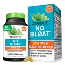 Zenwise Health No Bloat Digestive Enzymes for Gut Health, Gas & Bloating Relief - Multi Enzymes Digestion Supplement with Probiotics, Ginger, Turmeric Dandelion & Lactase - Άνδρες & Γυναίκες - 60 Count