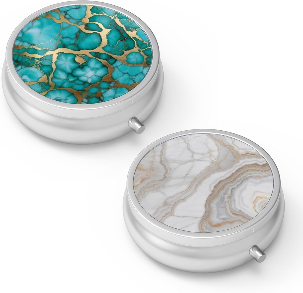 Pill Box 3 Compartment Small Pill Case,Portable for Pocket or Purse Pill Organizer Pill Container Holder to Hold Vitamins, Medication, Fish Oil and Supplements(2PCS)