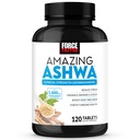 FORCE FACTOR Amazing Ashwa, KSM- 66 Ashwagandha συμπλήρωμα για το στρες ανακούφιση, εστίαση, μνήμη, ανοσοποιητική υποστήριξη, με βιταμίνες, ορυκτά & αντιοξειδωτικά, συμπληρώματα κορτιζόλης για γυναίκες, 120 δισκία