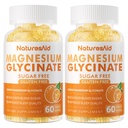 Μαγνήσιο Γλυκινικό Gummies 1000mg - Συμπλήρωμα μαγνησίου χωρίς ζάχαρη με βιταμίνη D, B6, CoQ10 για υποστήριξη ηρεμίας & ύπνου - 120 Orange Gummies -2 Pack