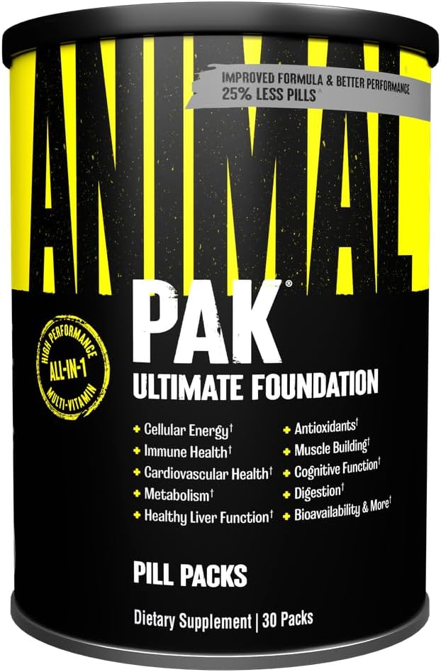 Animal Pak - Βολικό πολυβιταμίνη για άνδρες και γυναίκες καθημερινή All-in-One πακέτο βιταμίνης & συμπλήρωμα - ψευδάργυρος, βιταμίνες C, B, D, Αμινοξέα, και ανοσοποιητική υποστήριξη - Sports Nutrition Performance - 30 Count