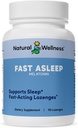Φυσικό Wellness Fast Asleep – Γρήγορη δράση μελατονίνη Lozenges για ξεκούραστο ύπνο, χαλάρωση & Jet Lag Relief – Γρήγορο-Διαλύοντας Cherry Flavor Sleep Aid – Μη-Habit Forming, Wake Refreshed – 90 Lozenges