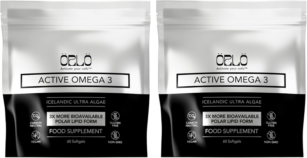 Orlo Omega 3 – Vegan Omega-3 συμπλήρωμα (EPA & DHA) – Επιπλέον δύναμη ιχθυέλαιο & κριλ Εναλλακτική από το λάδι άλγης (120 Mini Burpless Softgels)