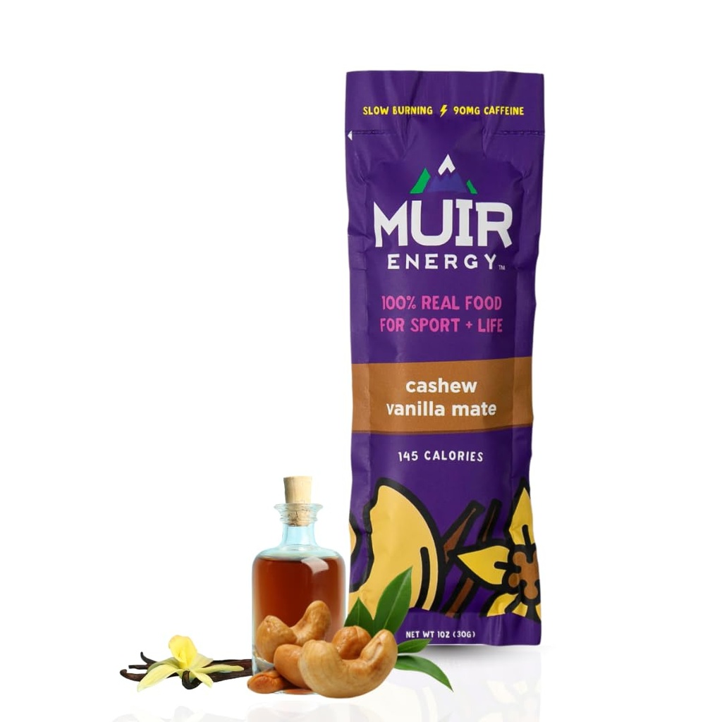 MUIR Cashew Vanilla Mate Real Food Energy Gel - 10 Count 