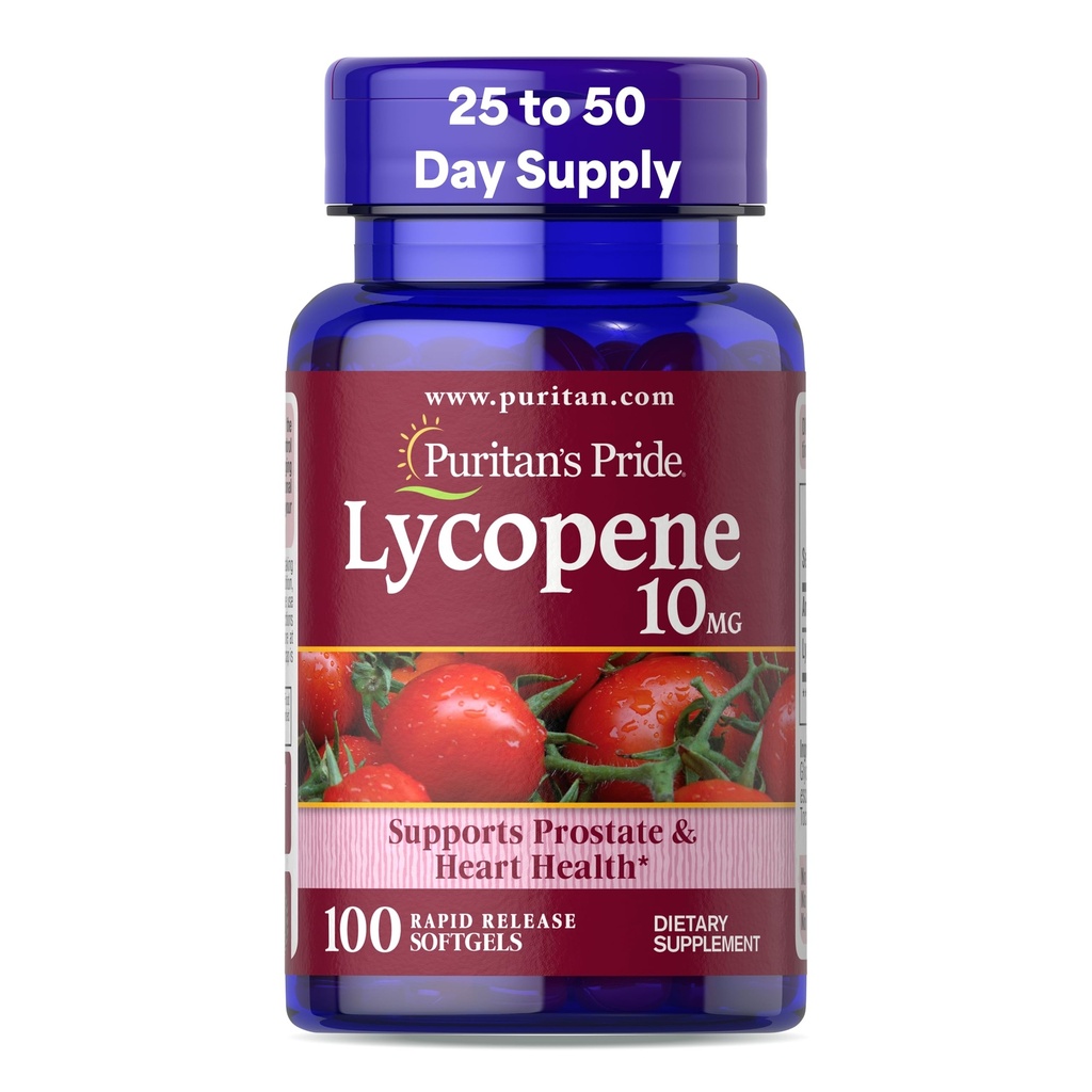 Puritan's Pride Premium Lycope 10mg, Συμπλήρωμα διατροφής για Prostate, Antioxidant, Heart Health, και συνολική υποστήριξη υγείας, 100 Rapid Release Softgels