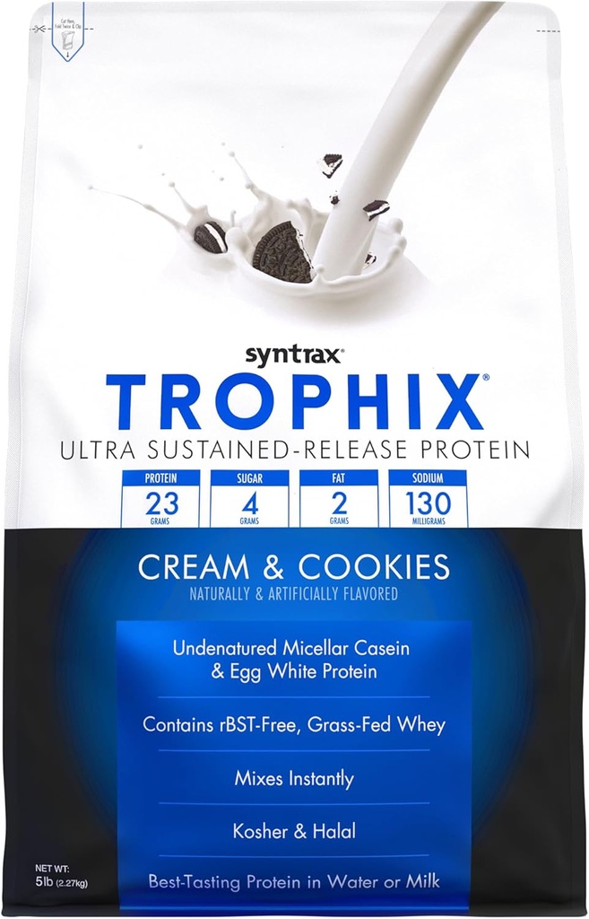 Τρόφιξ διατροφής Syntrax, Ultra Content-Release Protein Powder Blend, Κρέμα & Cookies, 5 lbs.
