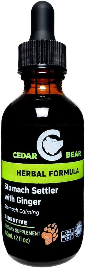 Cedar Αρκούδα Στομάχι Οικιστής με Τζίντζερ ένα υγρό βοτανικό συμπλήρωμα που βοηθά να ηρεμήσουν μια ήπια αναστατωμένη στομάχι 2 Fl Oz