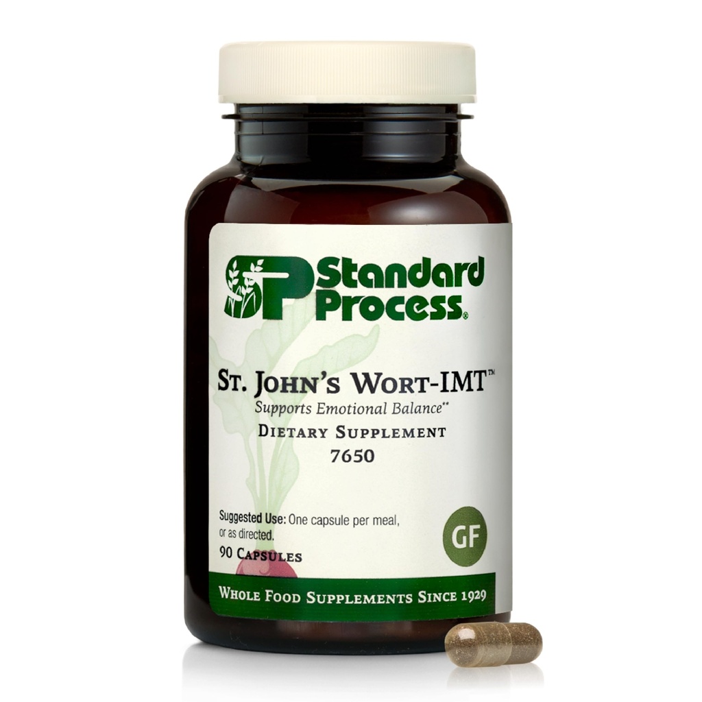 Standard Process St. John's Wort-IMT - Βότανο συμπλήρωμα για τον ύπνο και το στρες ανακούφιση - Υποστηρίζει την ισορροπία και την χαλάρωση - Μη-Dairy, Μη-Σόγια & Χωρίς Γλουτένη - 90 Κάψουλες