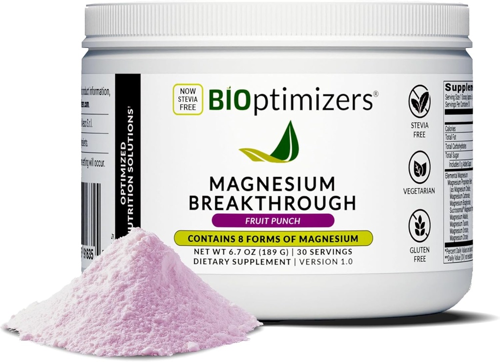 BIOptimizers Magnesium Breakthrough Drink - 8 Μορφές του μαγνησίου, ηλεκτρολύτες, υγεία του ύπνου, άγχος, αποκατάσταση μυών, υποστήριξη της καρδιάς 