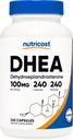 Nutricost DHEA 100mg, 240 κάψουλες - Χωρίς γλουτένη, χωρίς σόγια, μη ΓΤΟ, συμπλήρωμα
